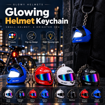 Glowy Helmet — Mini LED Motorcycle Helmet Keychain